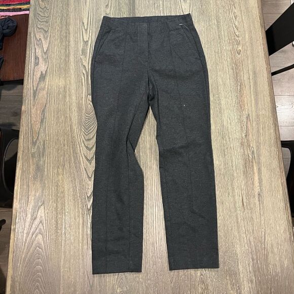 NWOT J. Jill Pintucked Ponte Slim-Leg Pants Mid Rise Pull-On Stretch Gray Size S - Picture 1 of 11